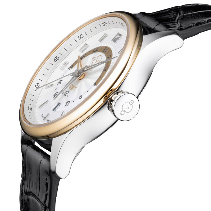 Giromondo GV2 By Gevril Giromondo Swiss Made GMT two tone watch | Blue Dial