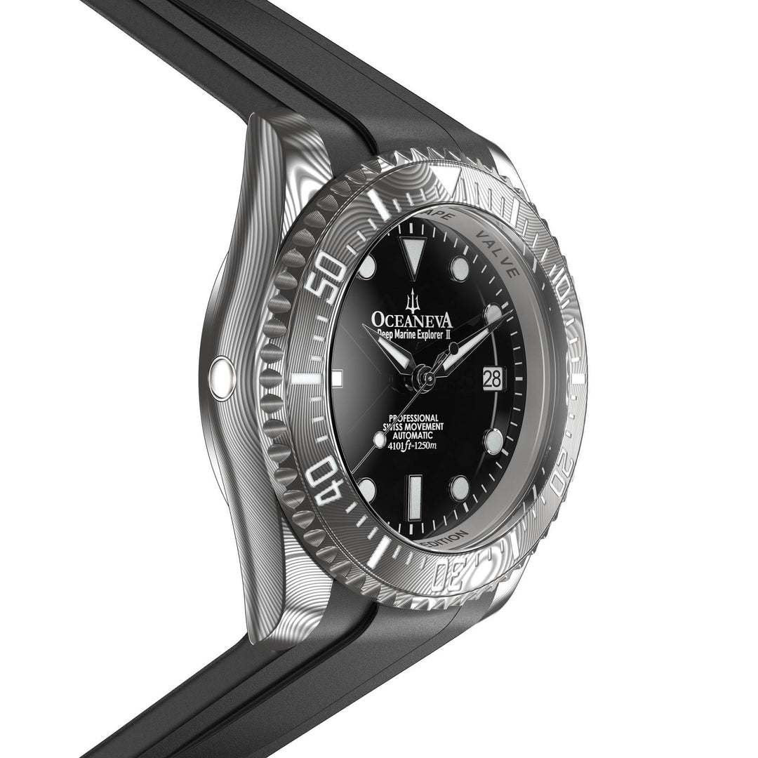 Deep Marine Explorer II Damascus – Black Dial