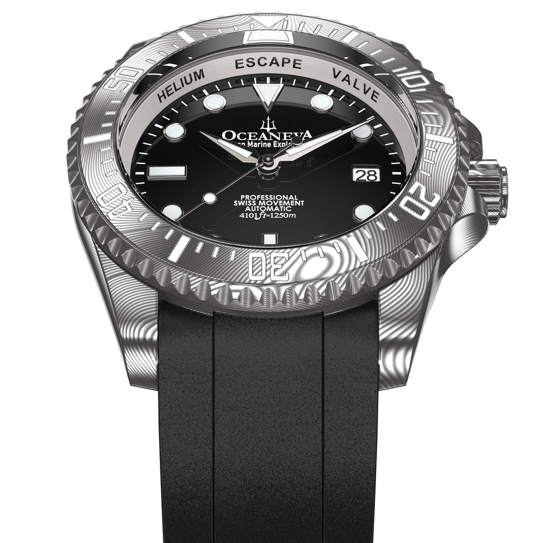 Deep Marine Explorer II Damascus – Black Dial