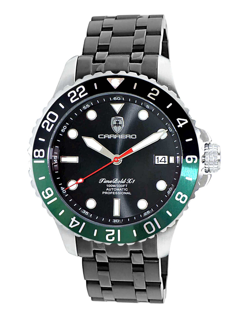 TIME BOLD- X10 BLACK-GREEN/ IP-Black Black Dial