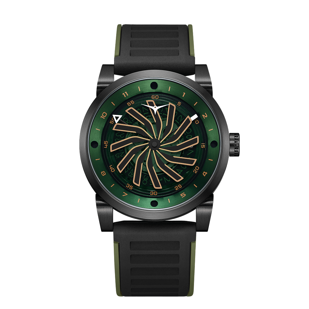 Blade Rogue Stainless Steel Black Plated Green Dial