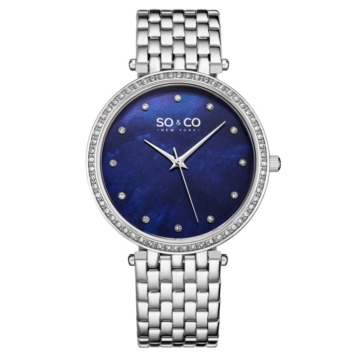 Madison 5334 Blue Mother-of-pearl/ Silver Bracelet | Blue Mother of Pearl Dial