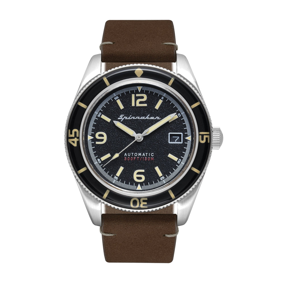 Fleuss Black / Brown / Leather | Black Dial