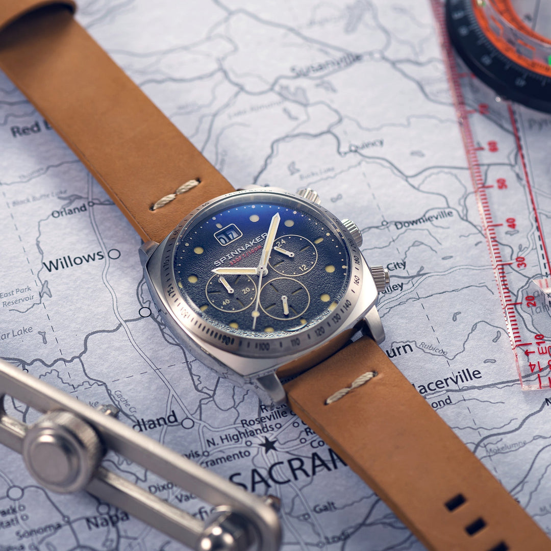 Hull Chronograph Black & Brown / Leather Black Dial