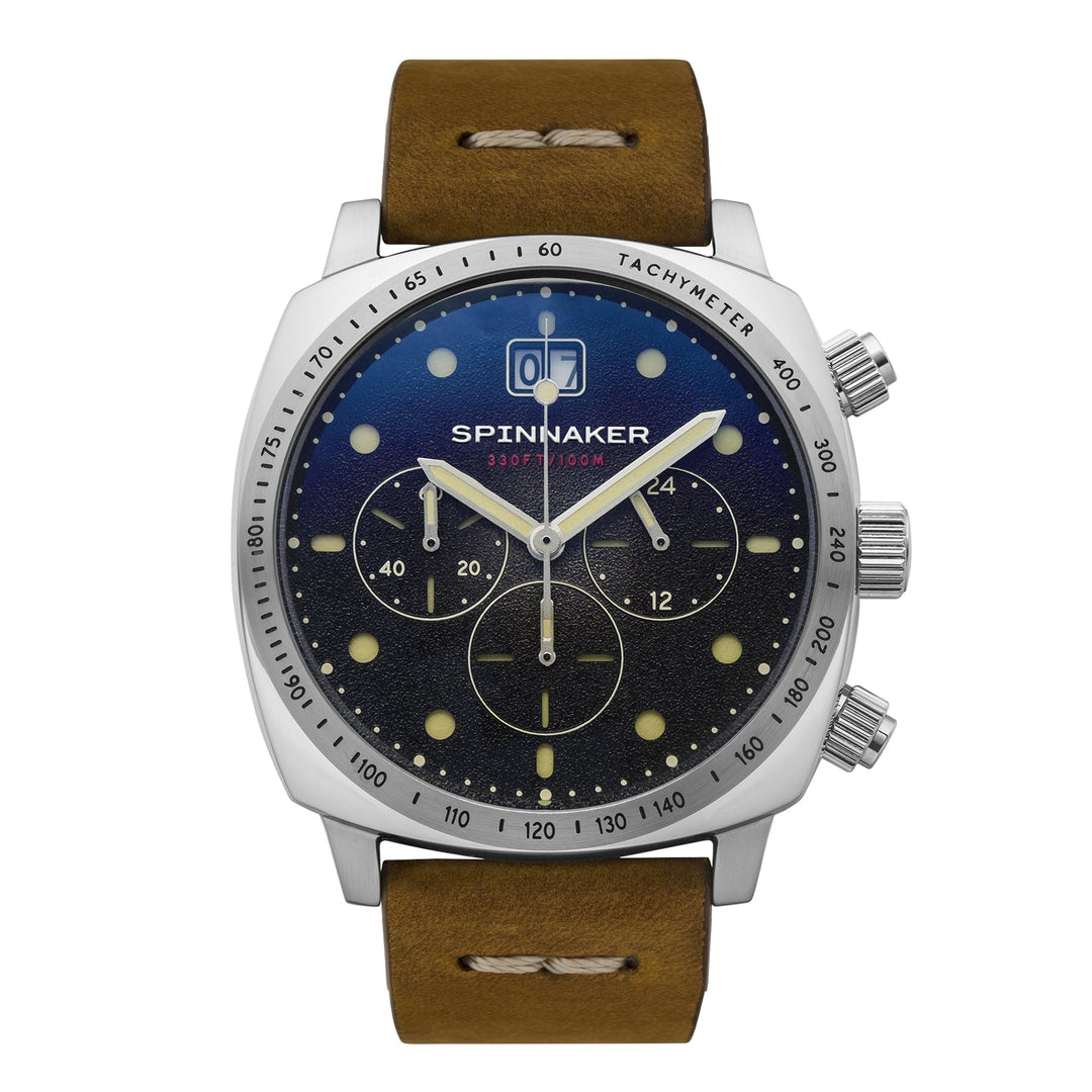 Hull Chronograph Black & Brown / Leather Black Dial