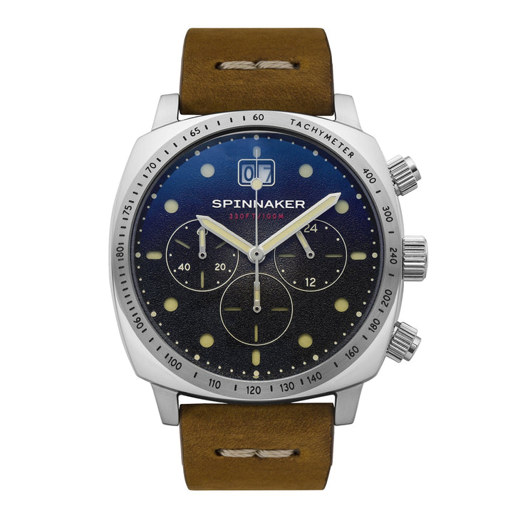 Hull Chronograph Black & Brown / Leather Black Dial