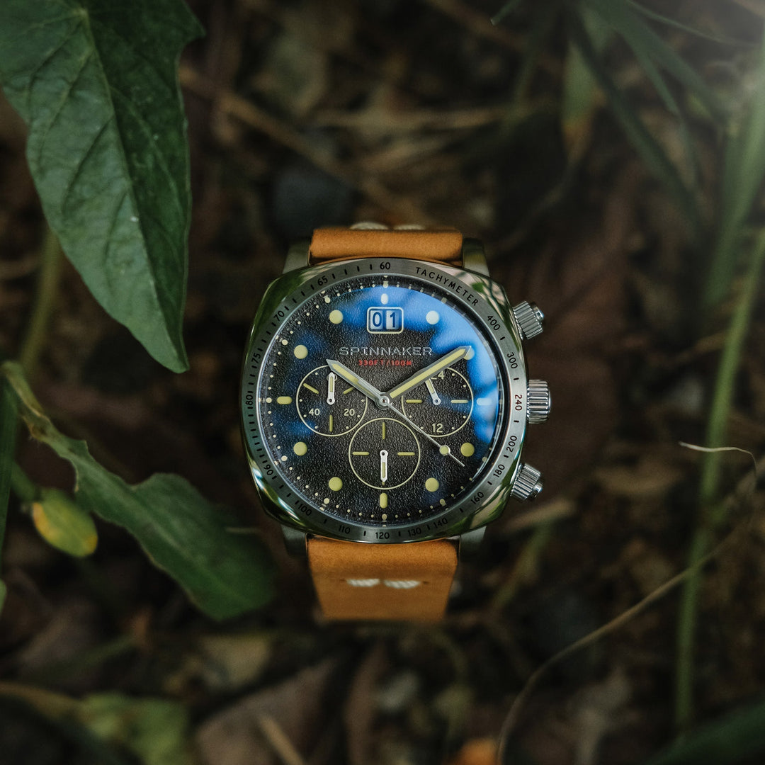 Hull Chronograph Black & Brown / Leather Black Dial