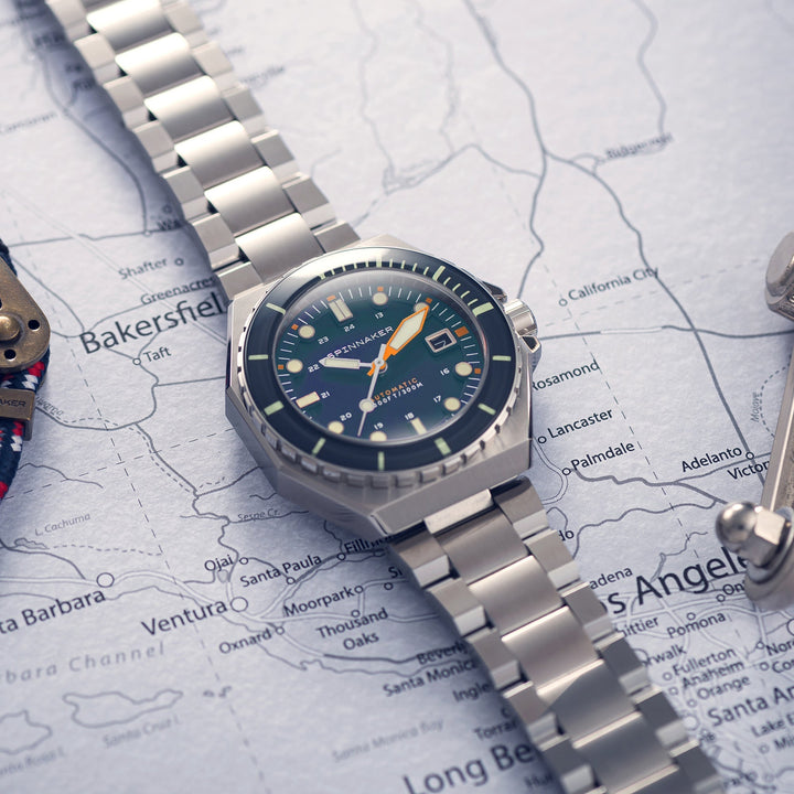 Dumas Blue / Orange / Stainless Steel | Blue Dial