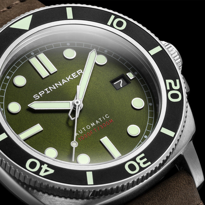 Hull Diver Green / Leather | Green Dial