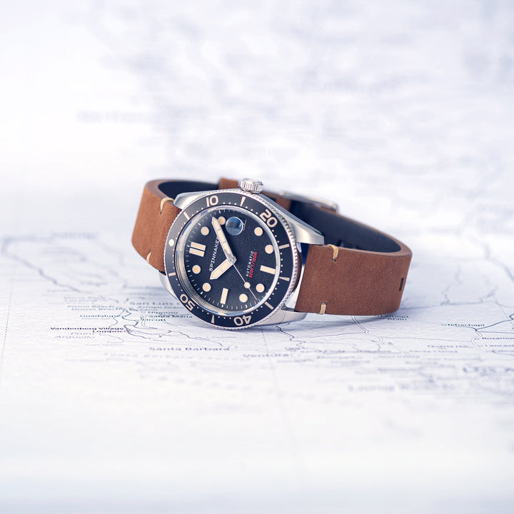 Croft Midsize Black / Leather | Black Dial