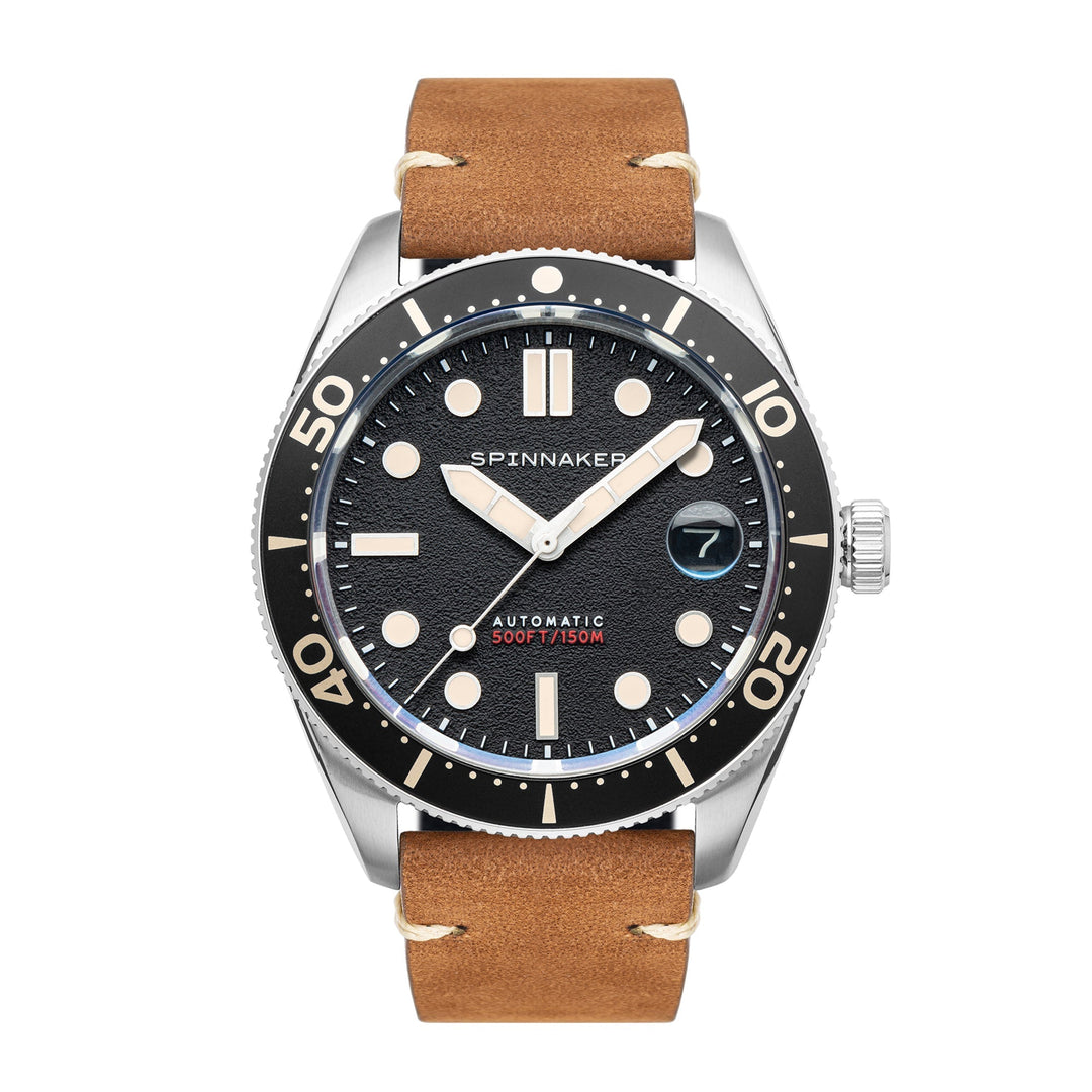 Croft Midsize Black / Leather | Black Dial