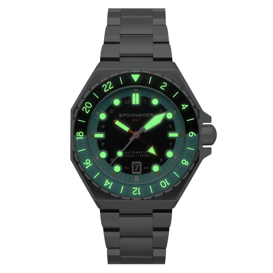 Dumas GMT Automatic Black / Stainless Steel | Black Dial