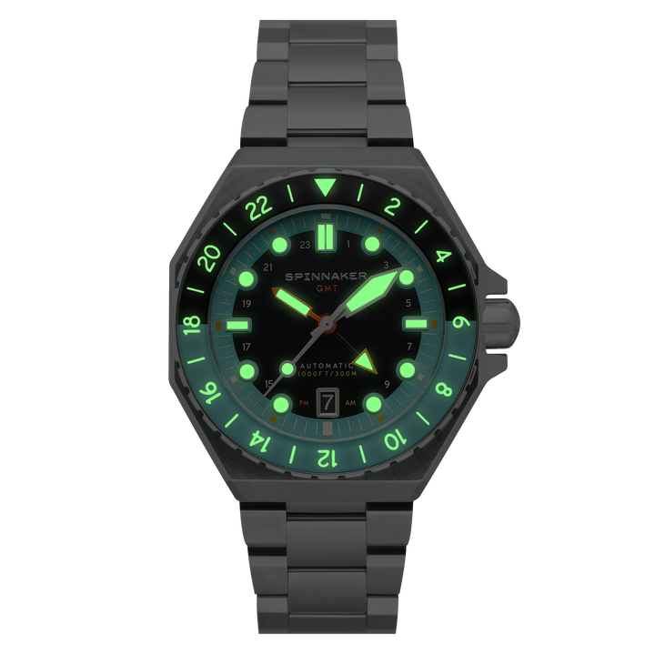 Dumas GMT Automatic Black / Stainless Steel | Black Dial