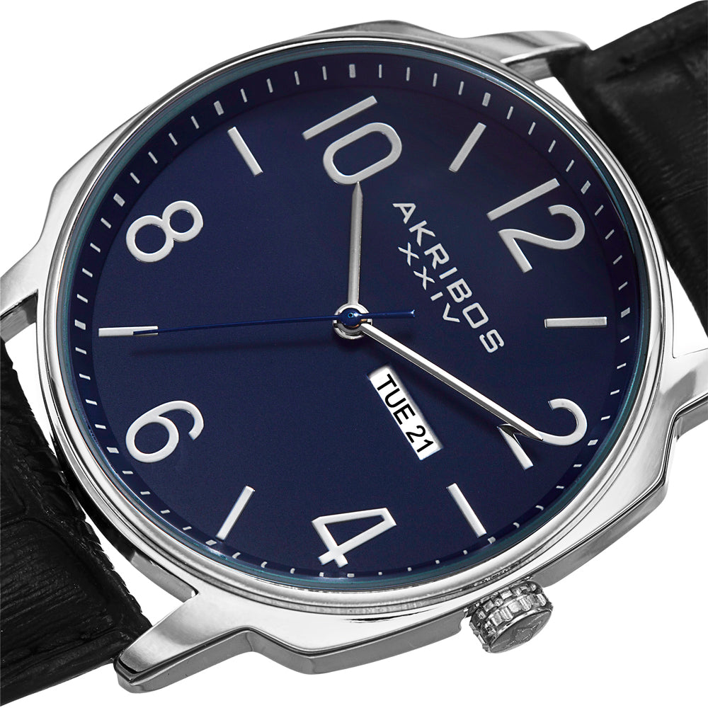 AK801BU-Casual Black/Leather | Salmon Dial