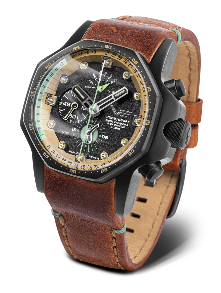 Atomic Age Oppenheimer Black Dial / Brown Leather Strap Black Dial