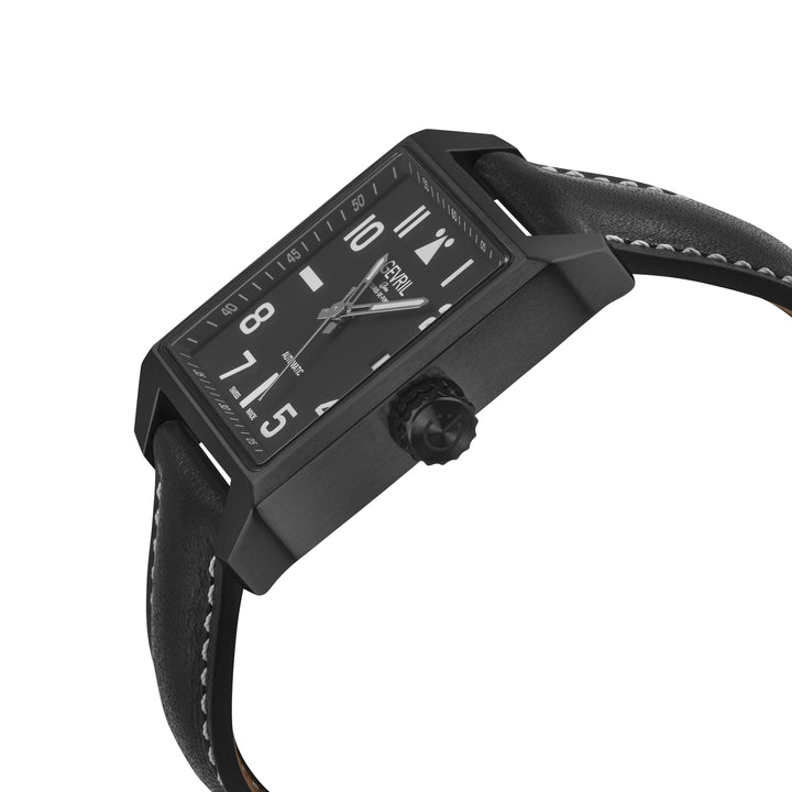 Herald Square Black Dial / Black Leather Strap Black Dial