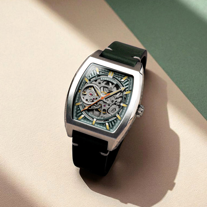 Heritage Wellington Skeleton Automatic Green / Genuine Leather | Green Dial