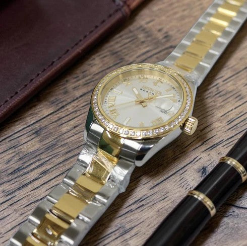 Elite Diamond Silver dial / Two-Tone Silver / Gold Stainless Steel Bracelet Silv