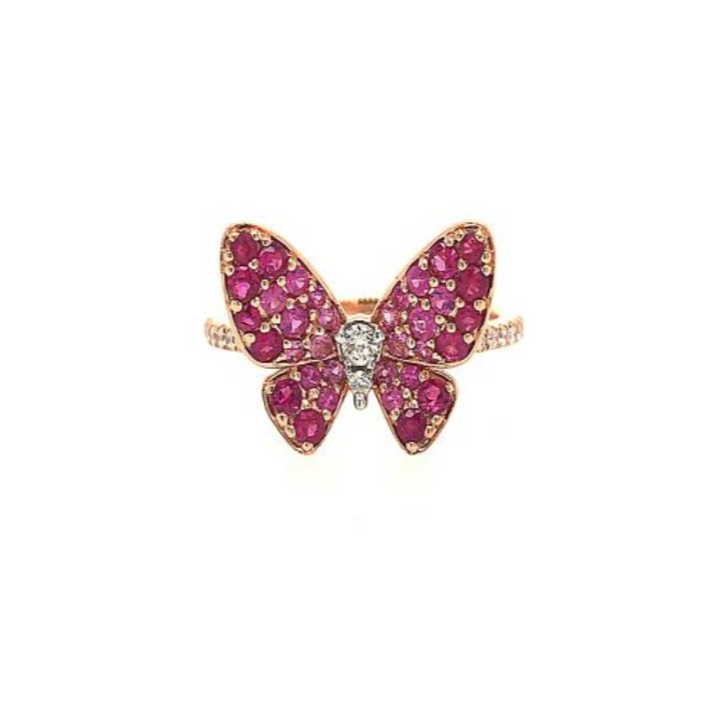 Pink Sapphire Butterfly Ring