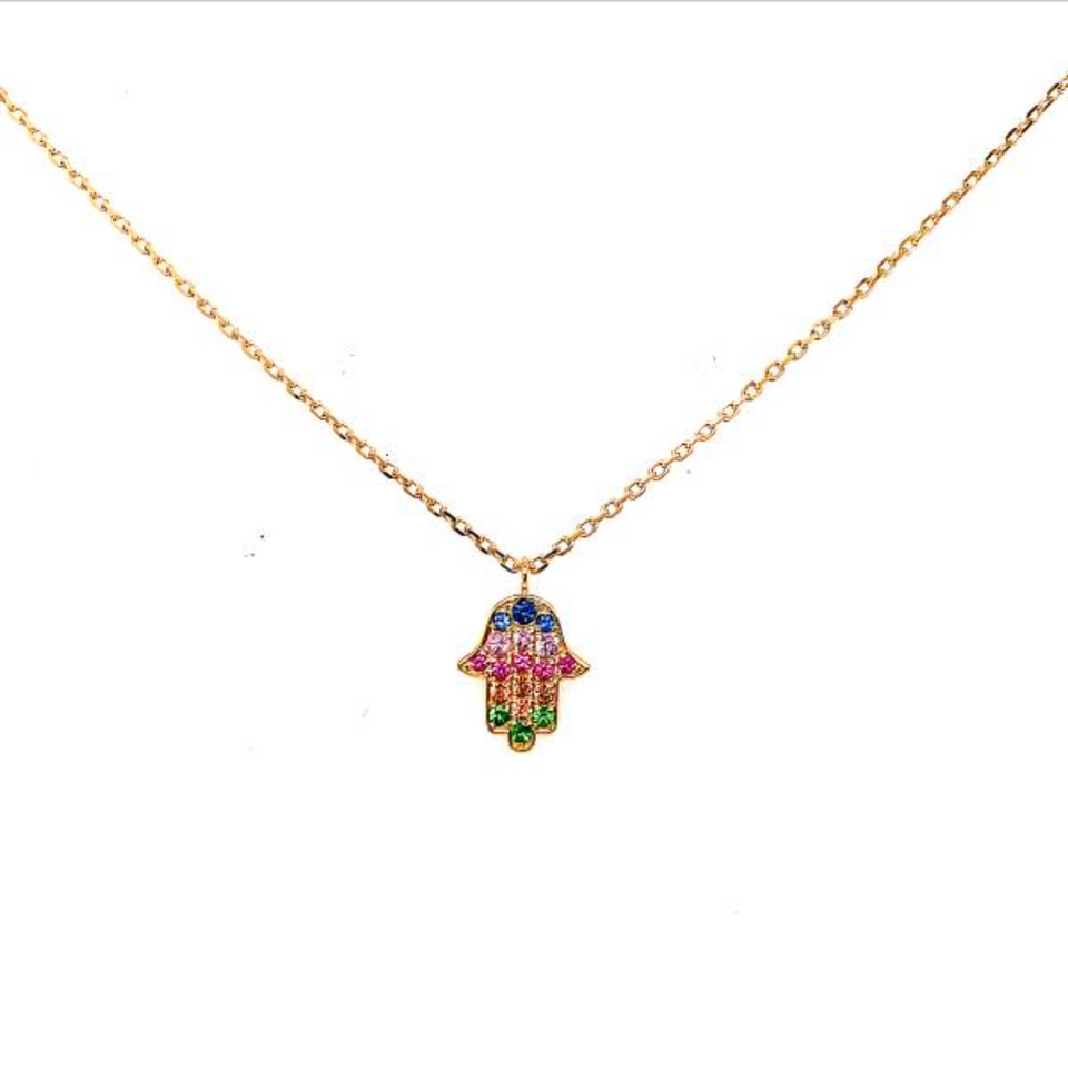 Colorful Hamsa Necklace