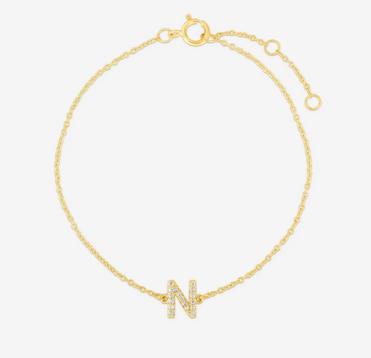 18K Diamond Initial Bracelet