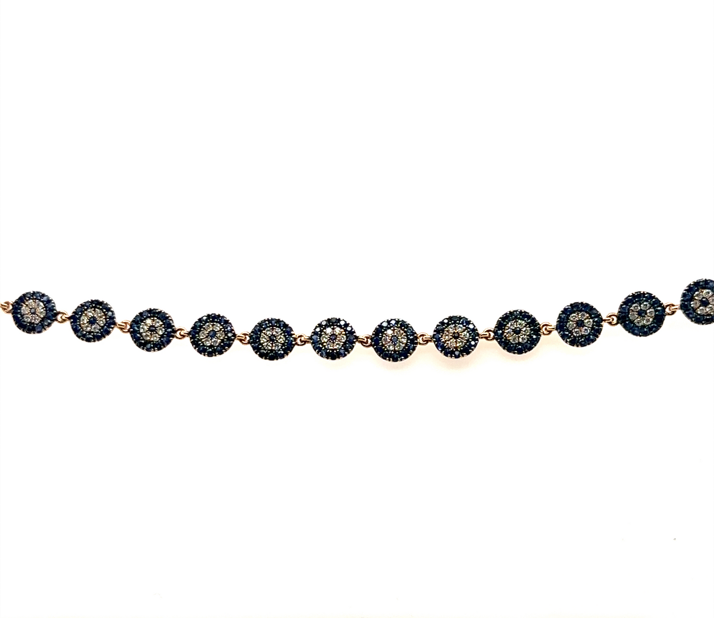 Natural Diamond & Blue Sapphire Eye Bracelet