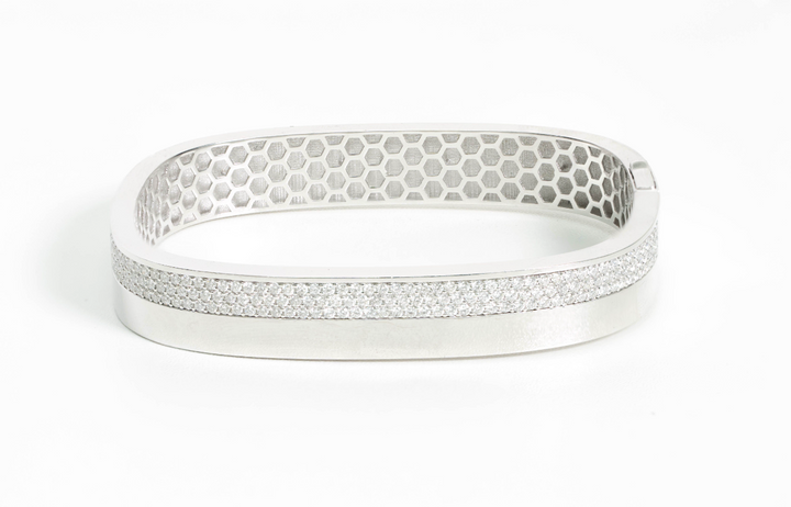 Half Diamond Distance Bangle