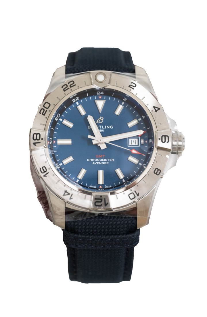 Brand New Breitling Avenger Blue Dial Calfskin Leather Strap