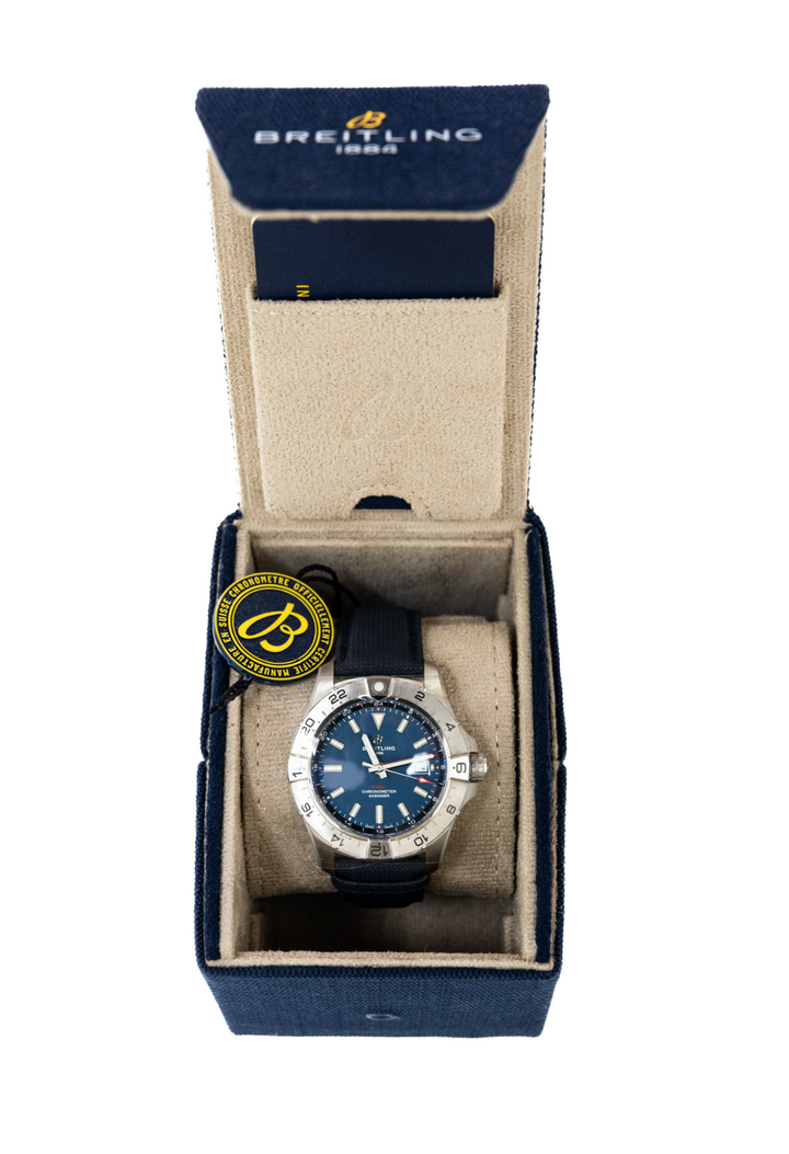 Brand New Breitling Avenger Blue Dial Calfskin Leather Strap