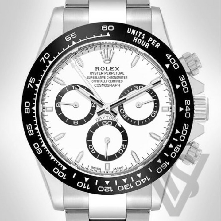 Brand New Rolex Daytona Black Bezel - White Index Dial - Oyster Bracelet