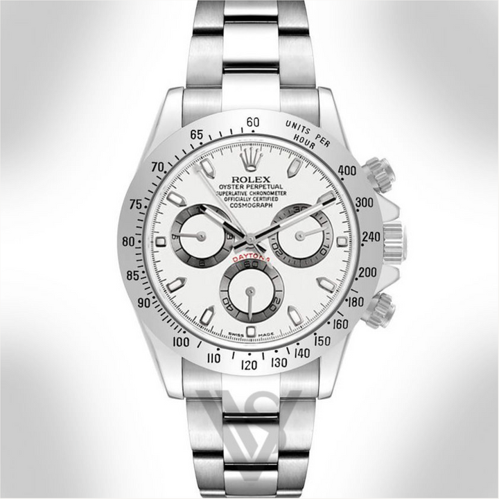 Pre Owned Rolex Daytona Steel Bezel - White Index Dial - Oyster Bracelet 2007