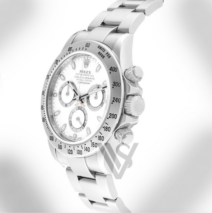 Pre Owned Rolex Daytona Steel Bezel - White Index Dial - Oyster Bracelet 2007
