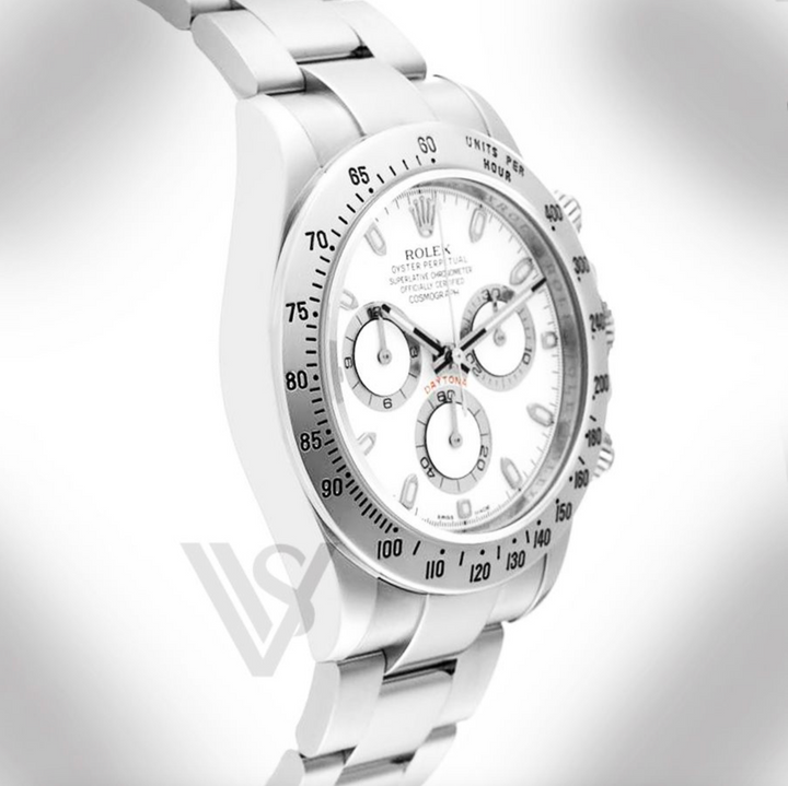 Pre Owned Rolex Daytona Steel Bezel - White Index Dial - Oyster Bracelet 2007