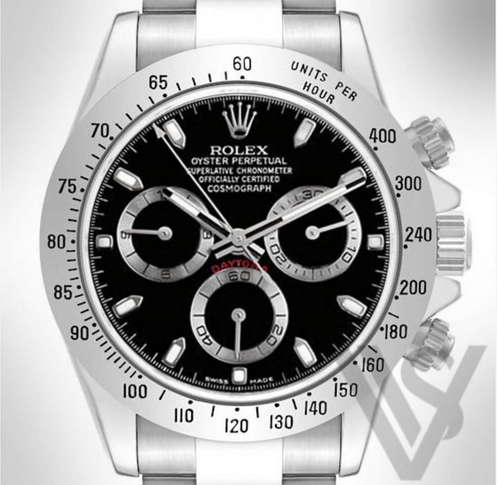 Pre Owned Rolex Daytona Steel Bezel - Black Index Dial - Oyster Bracelet 2002