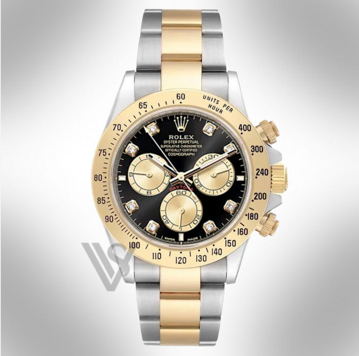 Brand New Rolex Daytona 18K Yellow Gold & Oyster Steel Black Dial