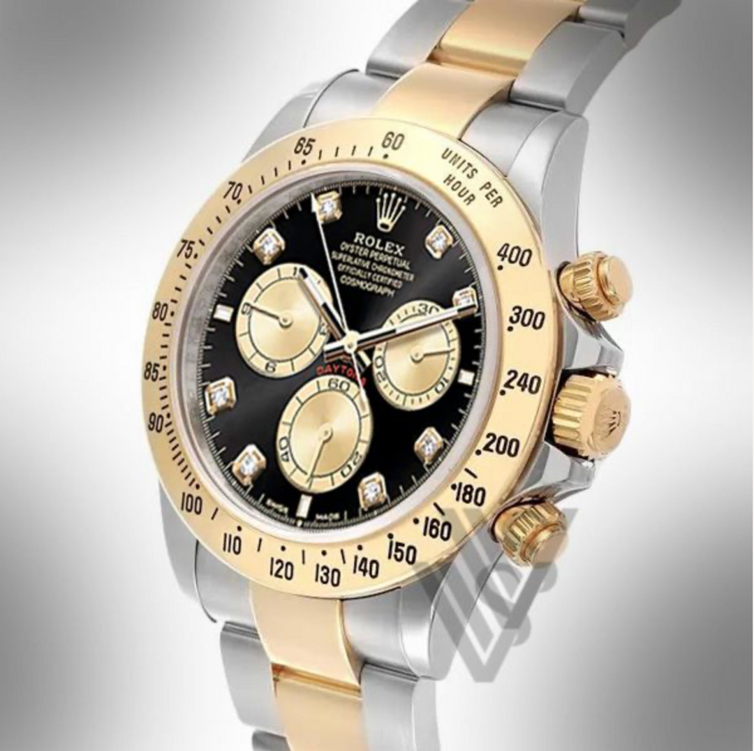 Brand New Rolex Daytona 18K Yellow Gold & Oyster Steel Black Dial