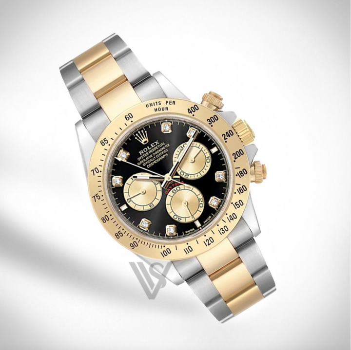 Brand New Rolex Daytona 18K Yellow Gold & Oyster Steel Black Dial