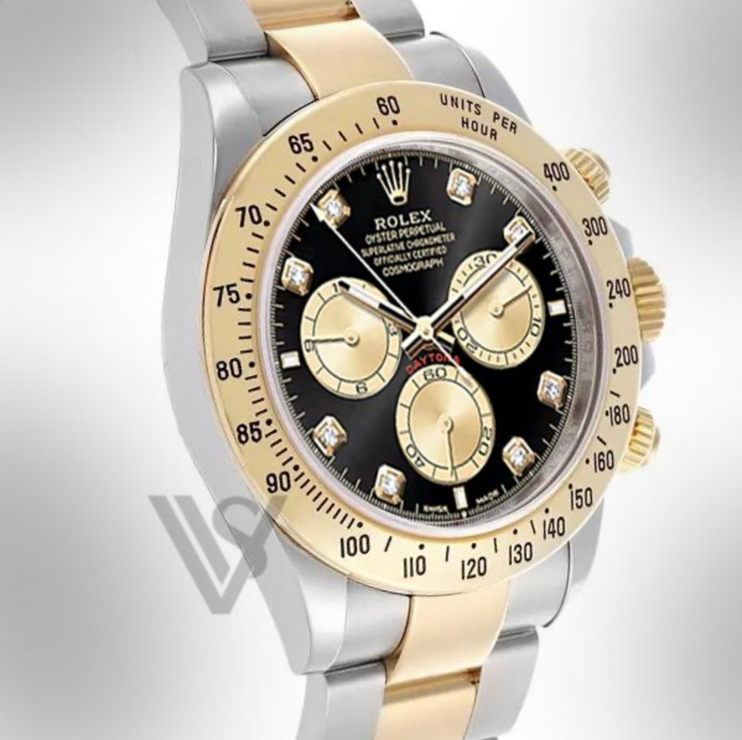 Brand New Rolex Daytona 18K Yellow Gold & Oyster Steel Black Dial