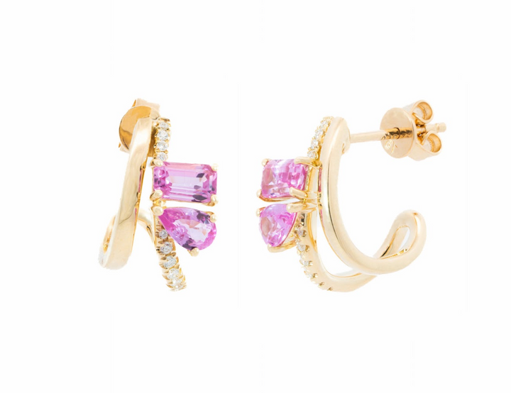 Esme Emerald and Pear Double Stone Earring
