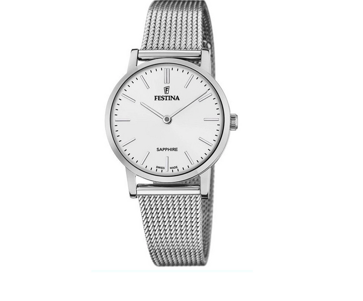 Swiss Made White / Stainless Steel White Dial