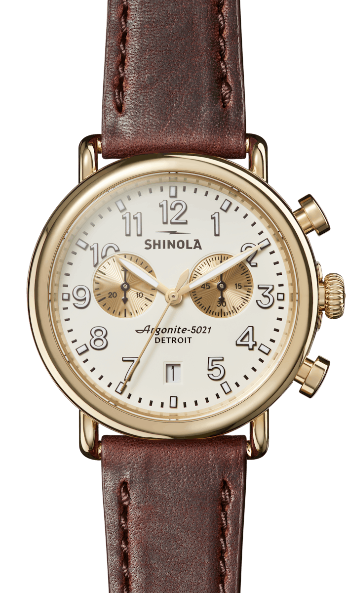 Runwell 2 Eye Chrono 41mm White / Gold | White Dial