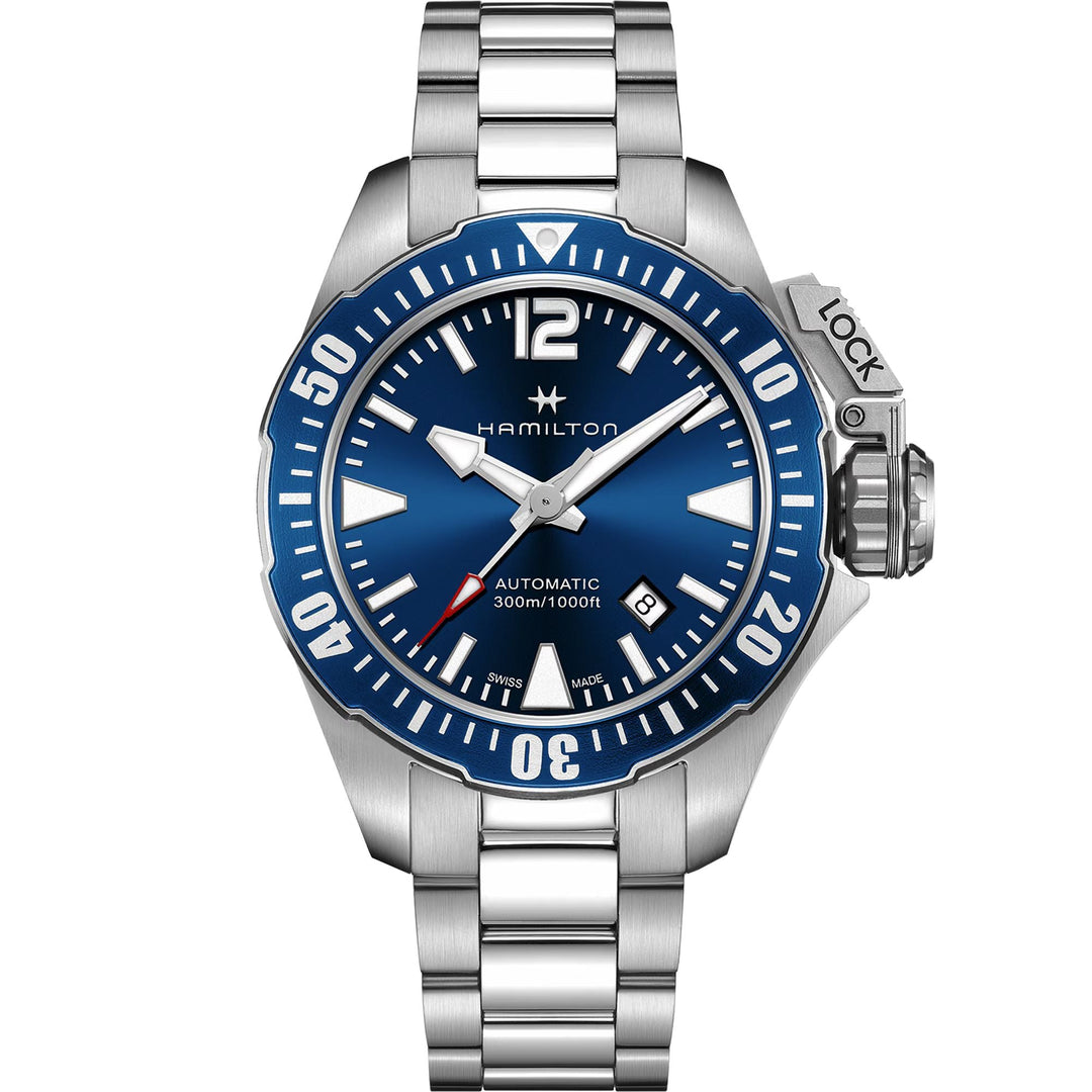 Khaki Navy Silver/SS Blue Dial