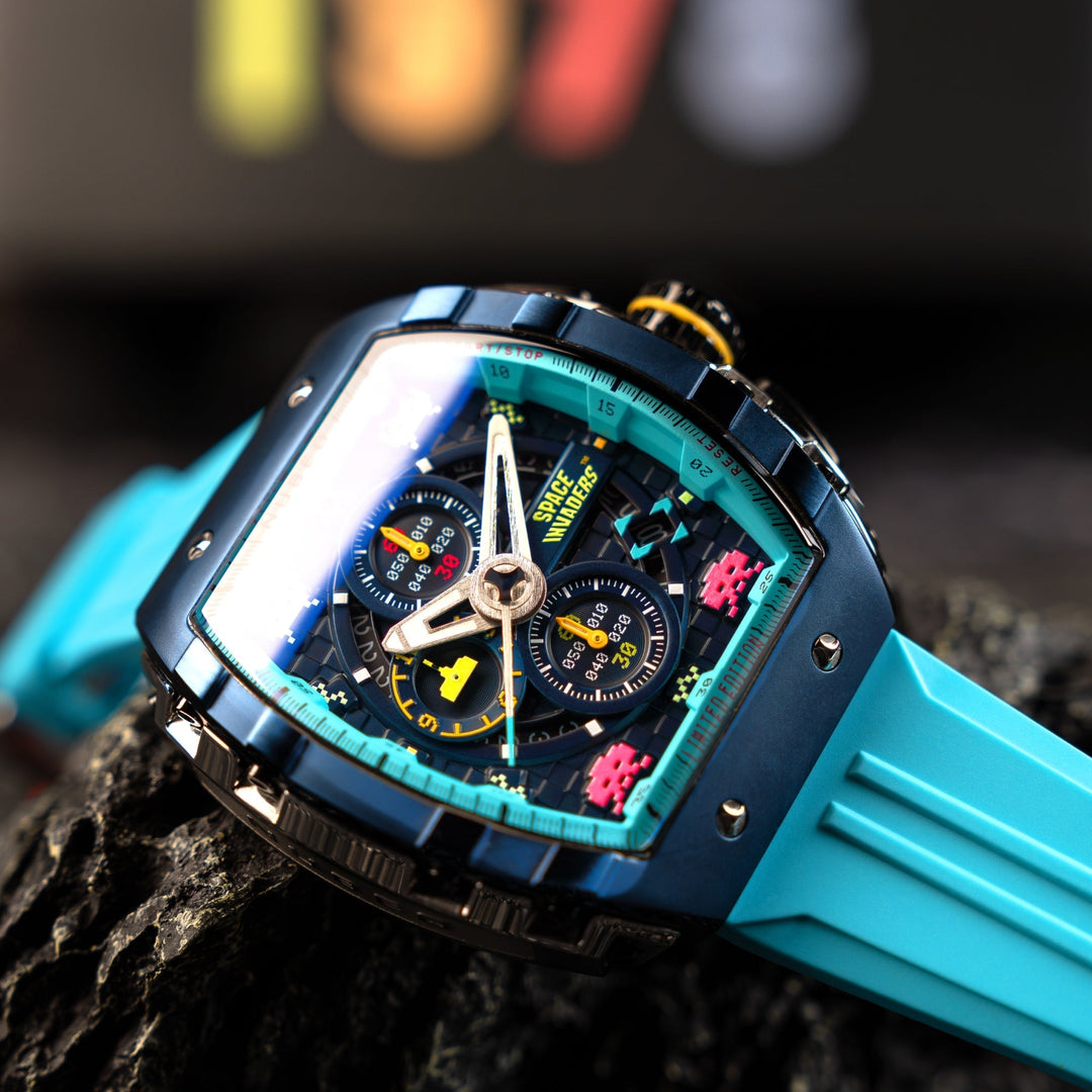 Magellan Chronograph Space Invaders Limited Edition Blue / Rubber | Blue Dial