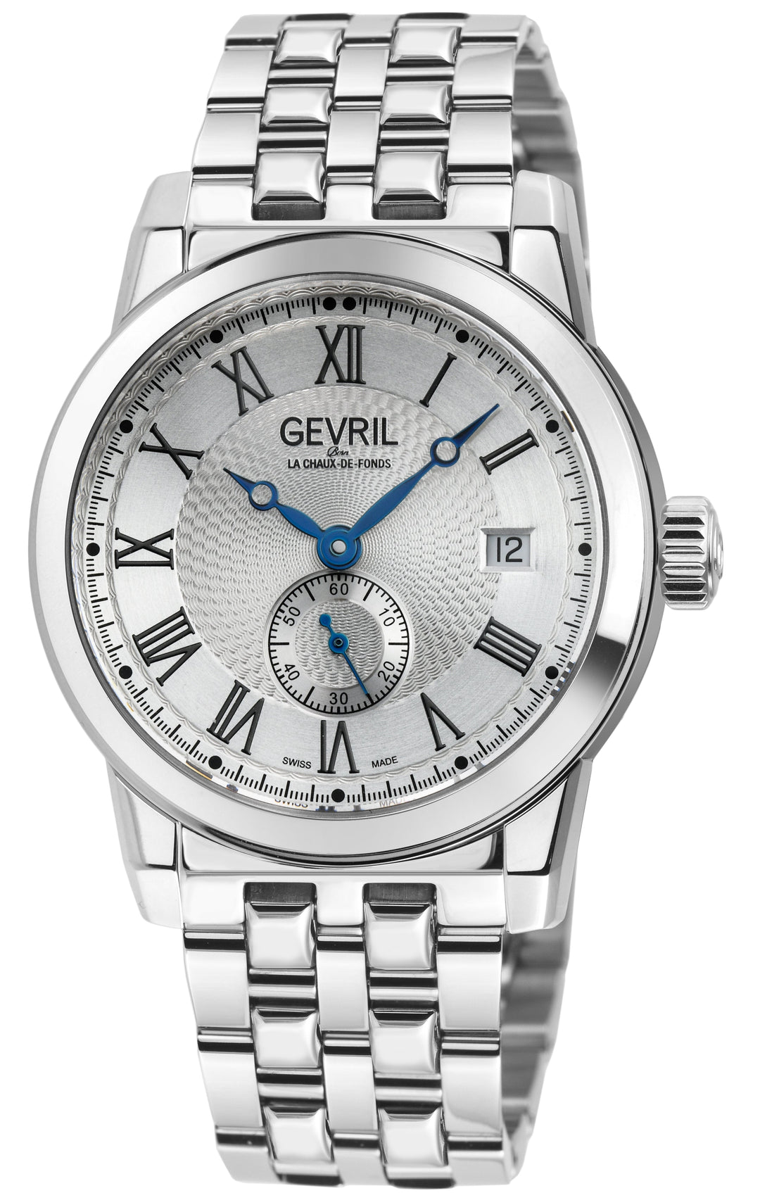 Madison Swiss Automatic Dress Watch, Silver Case, White Dial  steel | Silver Dia