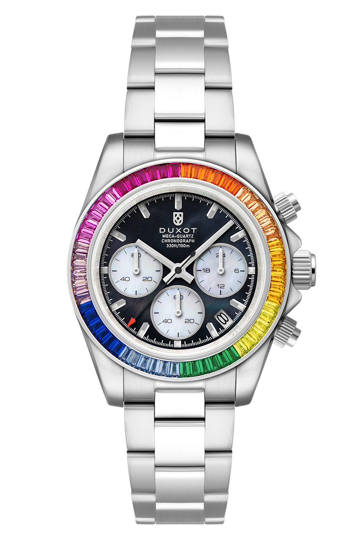 Accelero Rainbow Chronograph Black/Stainless Steel | Black Dial