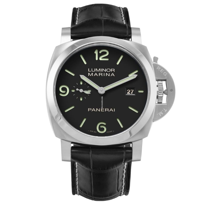 Luminor Marina Black/Black Leather Black Dial