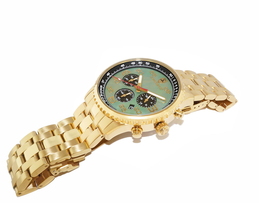 Aureum-MB Goldtone/Green | Green Dial
