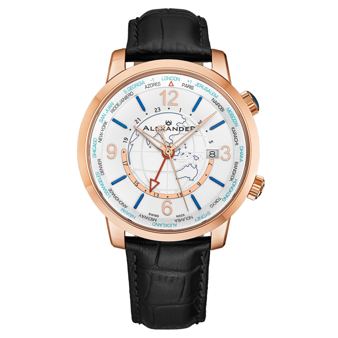 A171A-02 Black/Leather | White Dial