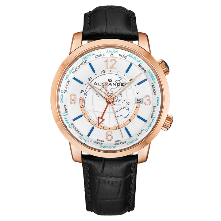 A171A-02 Black/Leather | White Dial