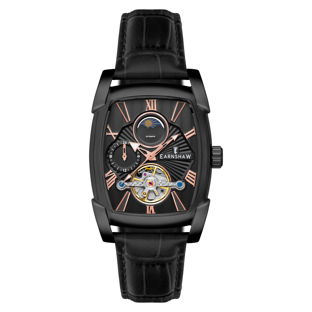 Heritage Kensington Multifunction Automatic Black & Rose Gold / Black Leather | 
